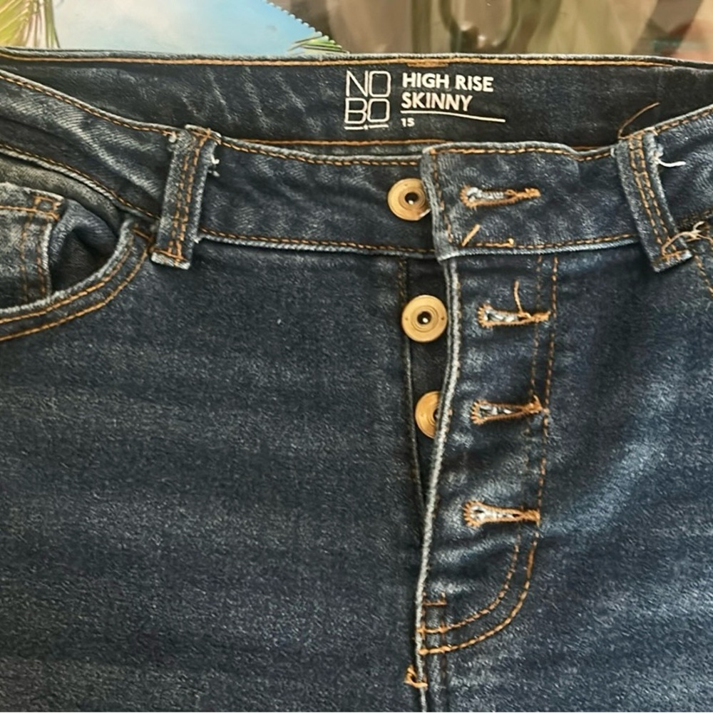 NOBO High Rise Skinny Jeans - Dark Blue